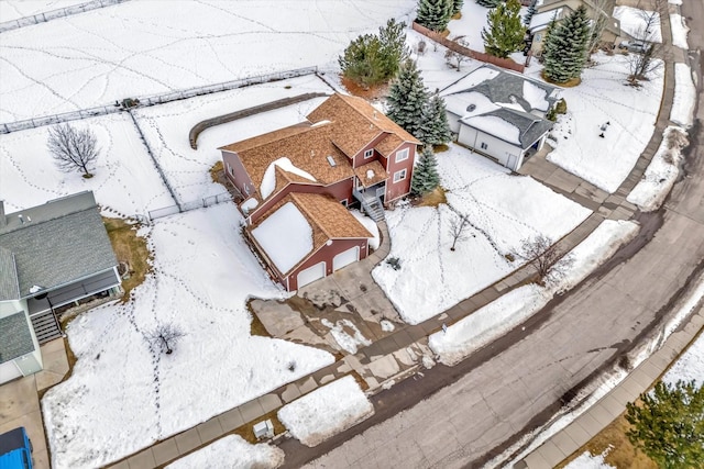 view of snowy aerial view