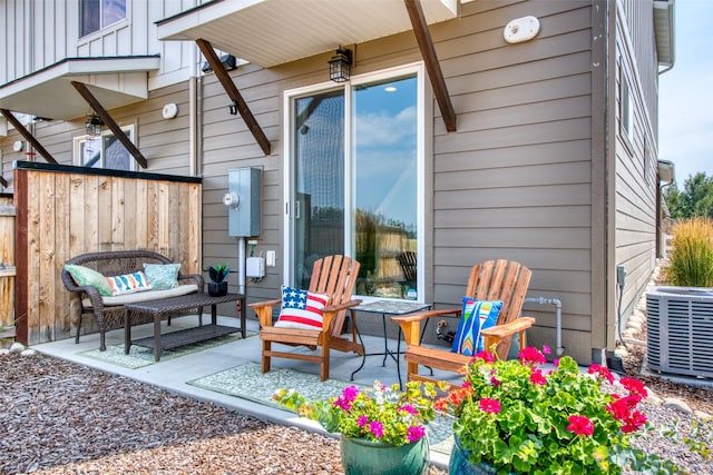 view of patio / terrace with central air condition unit