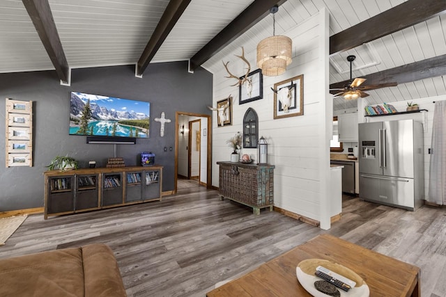 65637 Mt Highway 37, Eureka, MT 59917 - living area featuring wood finished floors and a ceiling fan