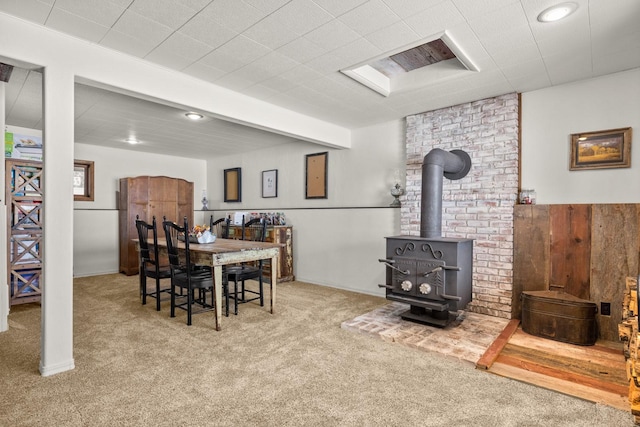 65637 Mt Highway 37, Eureka, MT 59917 - carpeted dining room with a wood stove