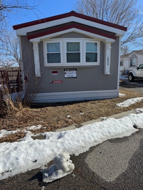 view of snowy exterior