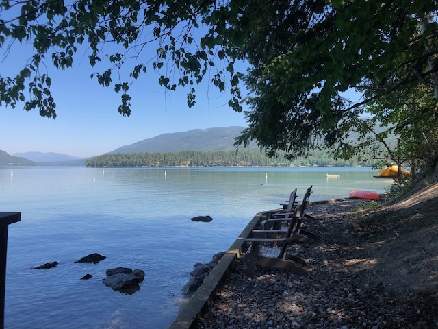 935 Pack Rat Ln, Whitefish, MT 59937 - water view featuring mountains and a boat dock