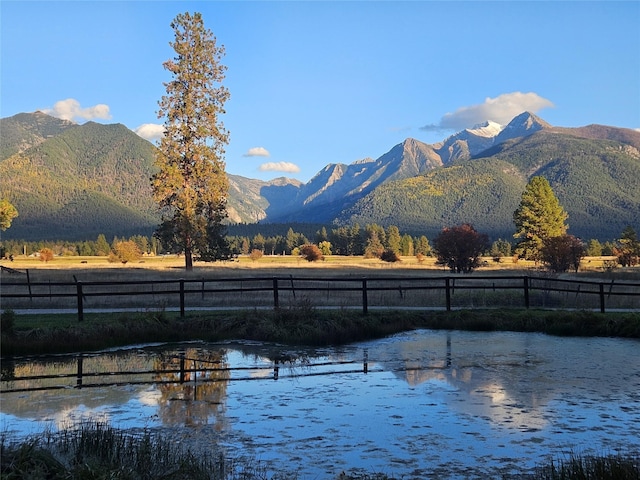 property view of mountains featuring a water view