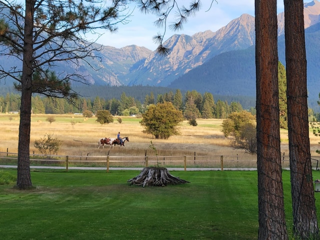 property view of mountains with a rural view