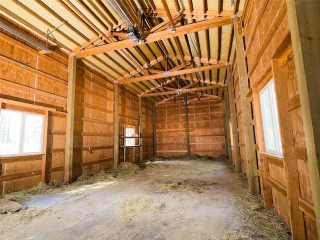 misc room featuring vaulted ceiling