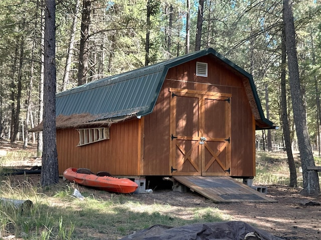 view of shed