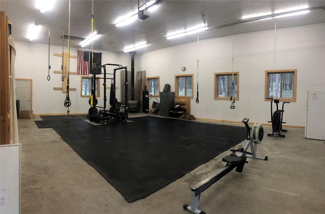 gym with baseboards