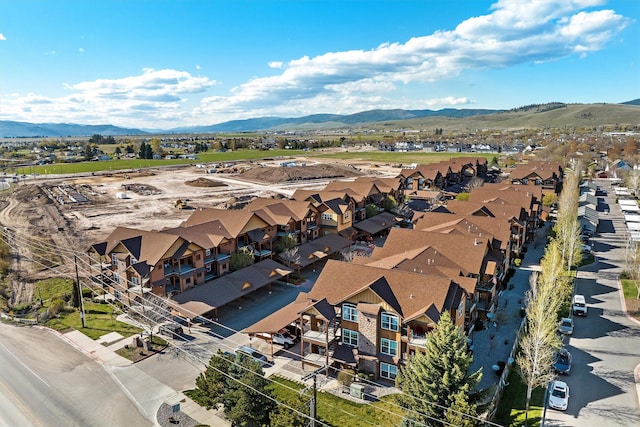 bird's eye view with a mountain view and a residential view