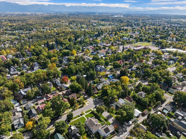 aerial view with a residential view and a mountain view