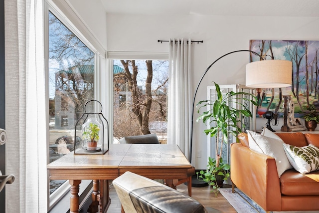 interior space featuring wood finished floors