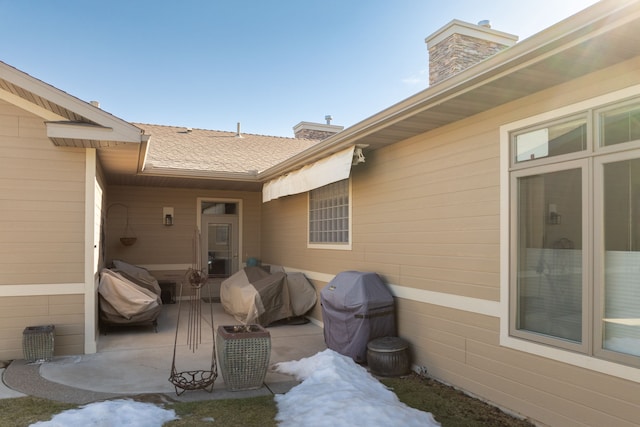 view of patio / terrace with a grill