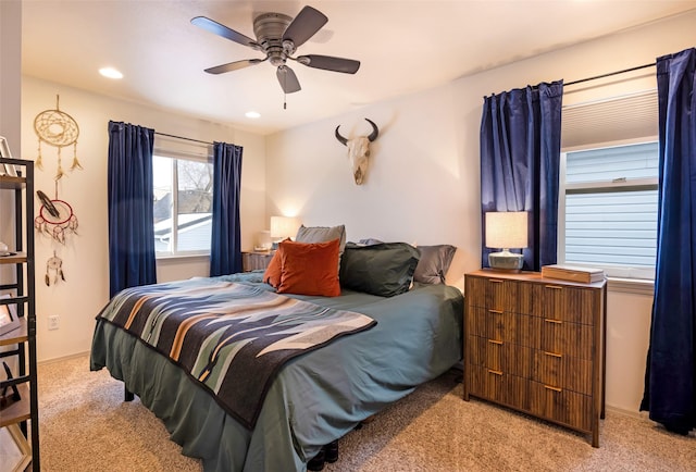 1276 River St, Missoula, MT 59801 - carpeted bedroom with ceiling fan and recessed lighting