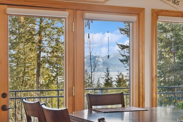156 Wulff Ln, Lakeside, MT 59922 - dining room featuring a mountain view