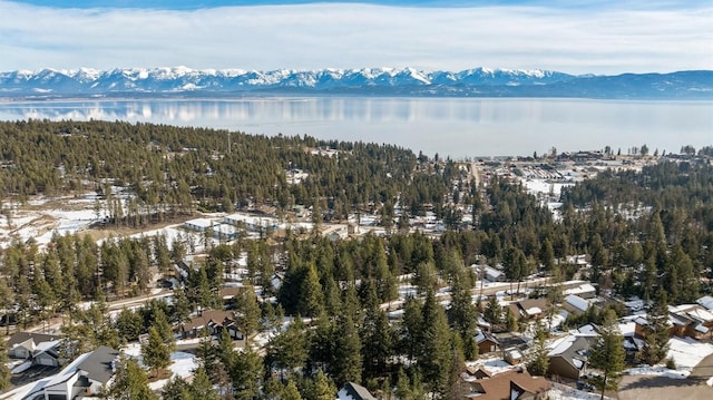 156 Wulff Ln, Lakeside, MT 59922 - view of property location with a heavily wooded area and a water and mountain view