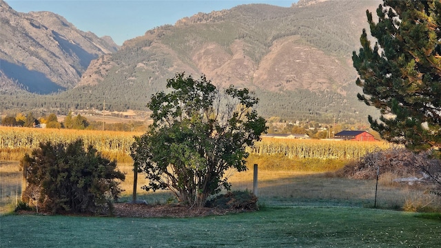 mountain view with a rural view