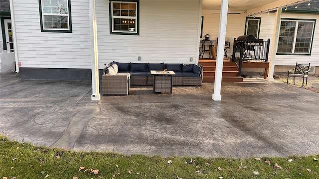 view of patio with an outdoor hangout area