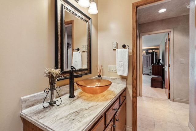 99 Golf Ter, Bigfork, MT 59911 - bathroom with vanity and tile patterned floors