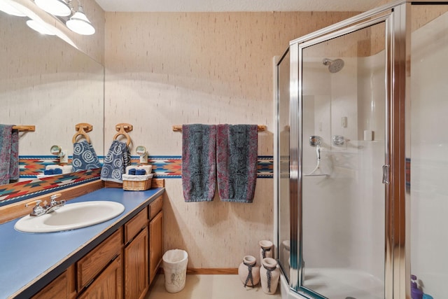 99 Golf Ter, Bigfork, MT 59911 - full bath featuring a stall shower and vanity