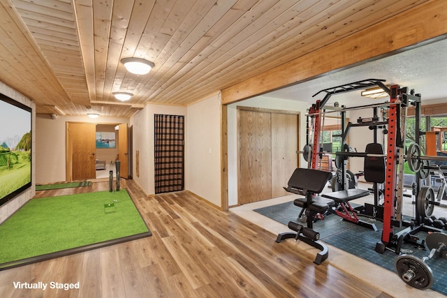99 Golf Ter, Bigfork, MT 59911 - workout room featuring wood finished floors