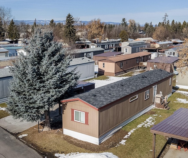 drone / aerial view with a residential view