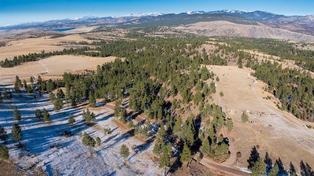 aerial view with a mountain view