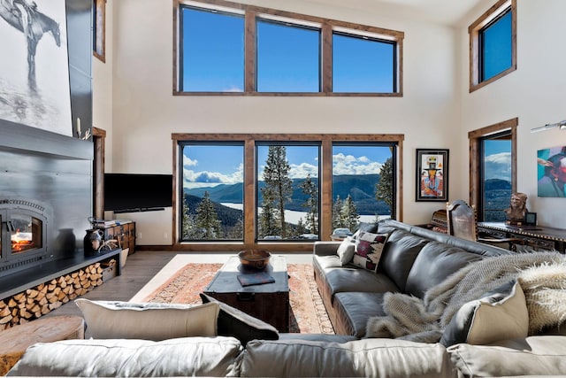 75 Meadows Dr, Whitefish, MT 59937 - living area featuring a towering ceiling and wood finished floors