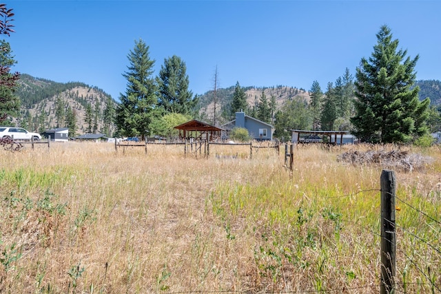 view of yard with a mountain view