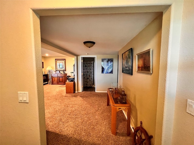 corridor with carpet floors