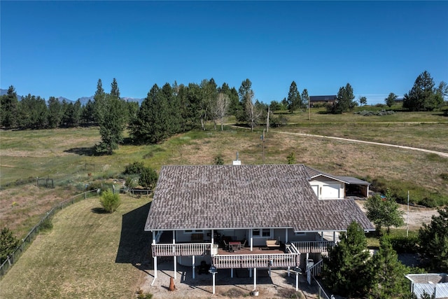 drone / aerial view featuring a rural view