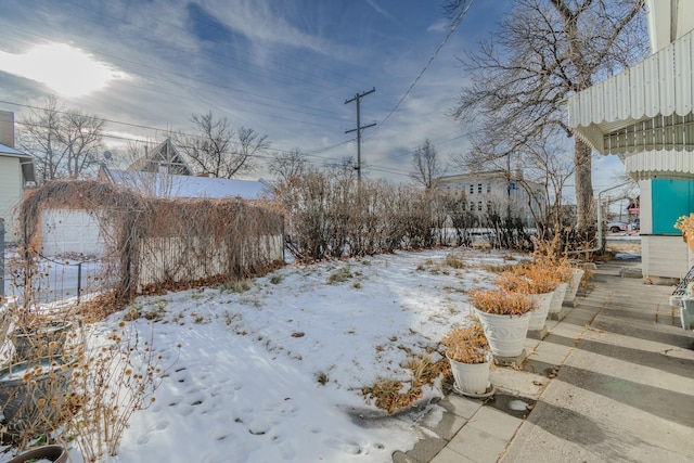 view of snowy yard