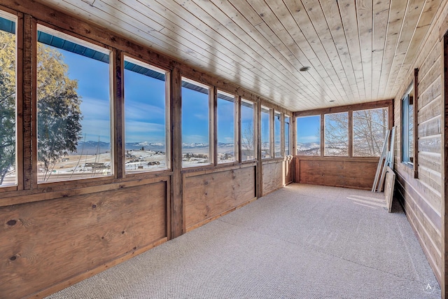 3 Paradise Ridge Rd, Clancy, MT 59634 - unfurnished sunroom with wooden walls, carpet floors, and wood ceiling