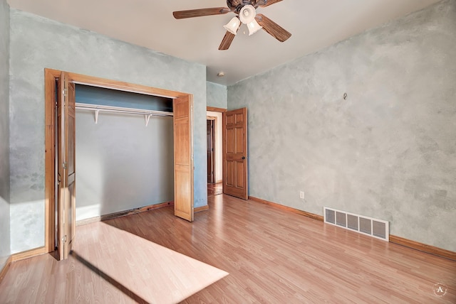 3 Paradise Ridge Rd, Clancy, MT 59634 - unfurnished bedroom featuring light wood-type flooring, a closet, ceiling fan, and baseboards