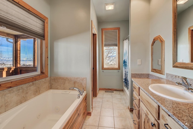 3 Paradise Ridge Rd, Clancy, MT 59634 - full bath with a whirlpool tub, tile patterned flooring, vanity, and baseboards