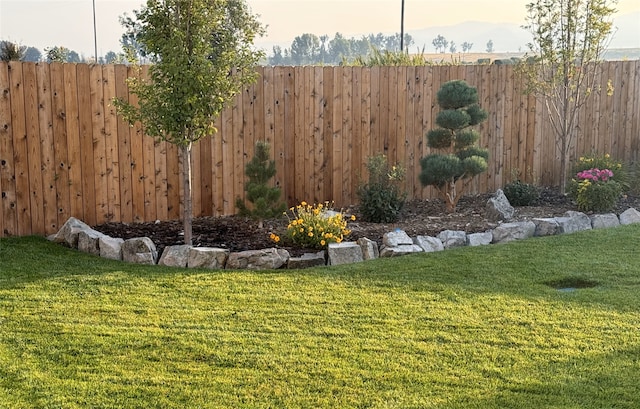 view of yard with fence