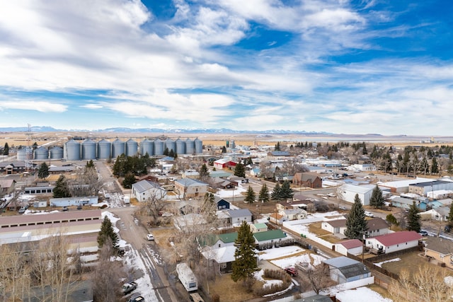 birds eye view of property featuring a residential view and a mountain view