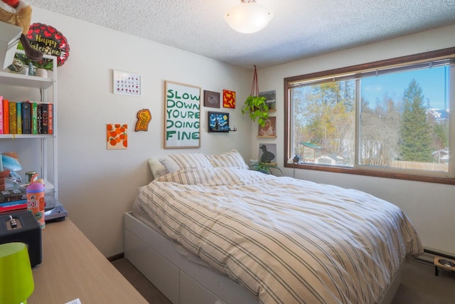 bedroom with a textured ceiling
