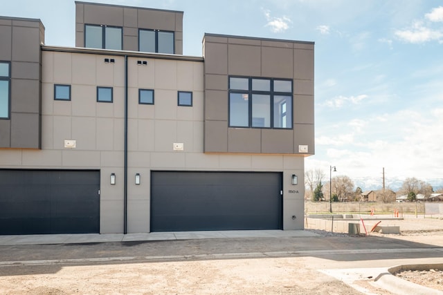 exterior space featuring a garage