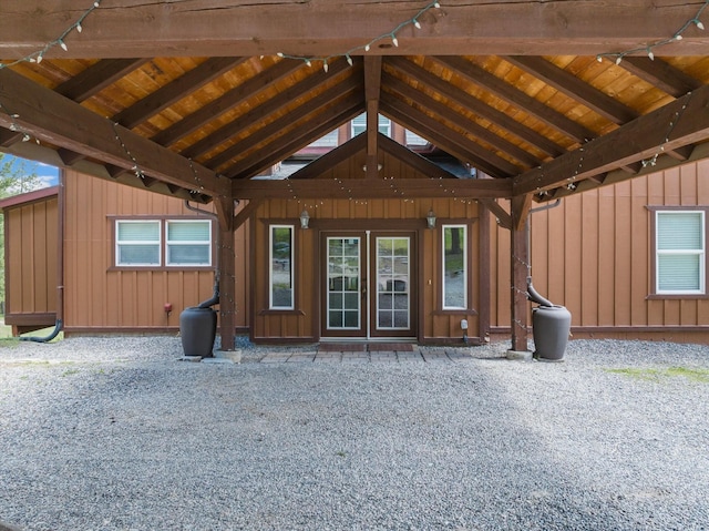 exterior space featuring board and batten siding