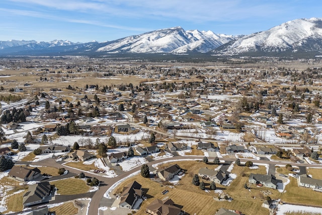 bird's eye view with a residential view and a mountain view