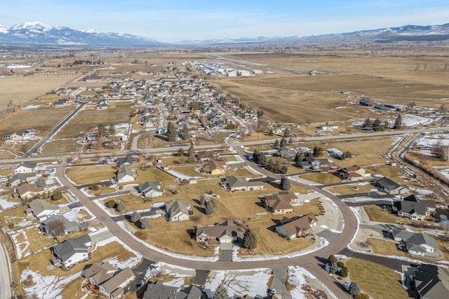 aerial view with a residential view and a mountain view