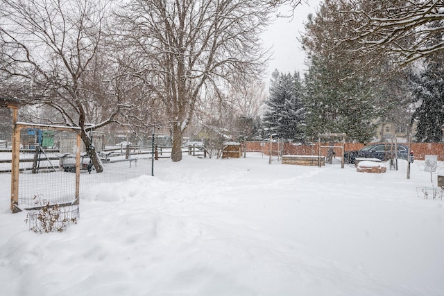 view of snowy yard