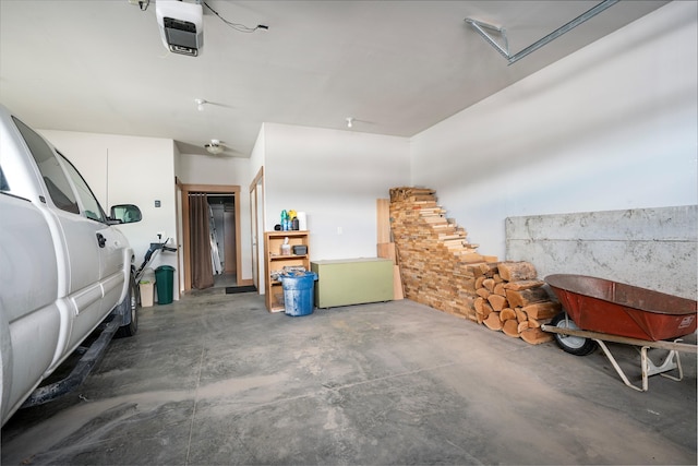 garage featuring a garage door opener