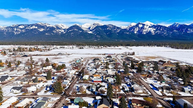 bird's eye view featuring a residential view and a mountain view