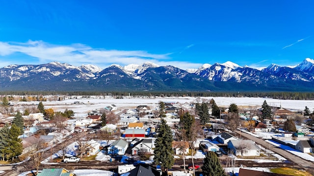 aerial view with a residential view and a mountain view