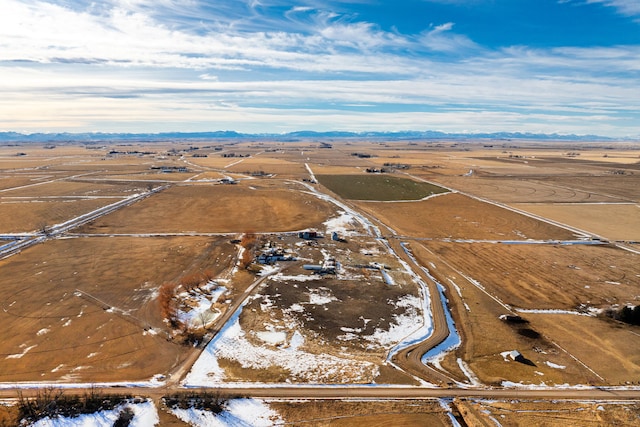 birds eye view of property featuring a rural view