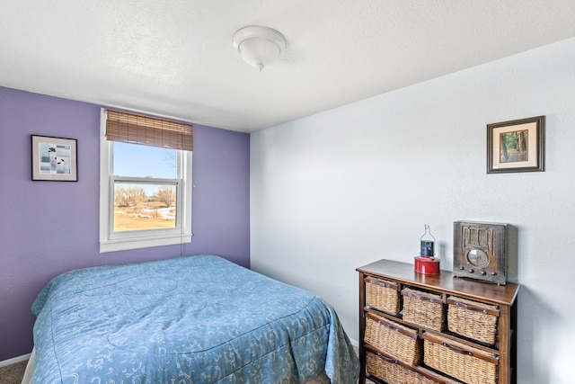 bedroom with a textured ceiling