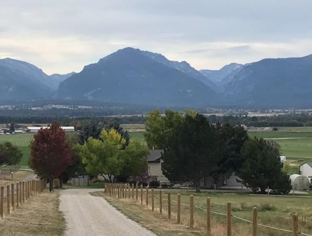 mountain view with a rural view