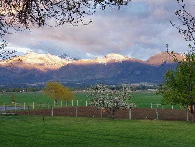 mountain view with a rural view