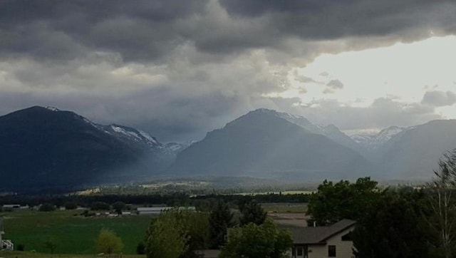 view of mountain feature featuring a rural view