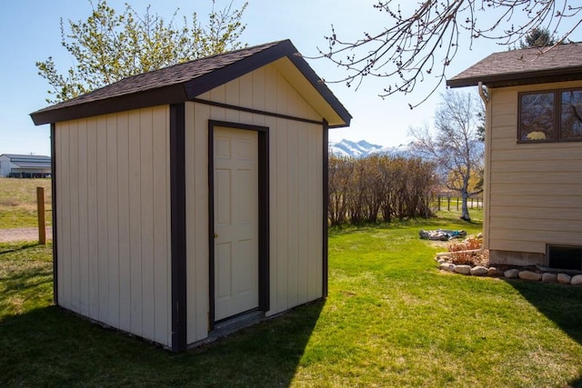 view of shed
